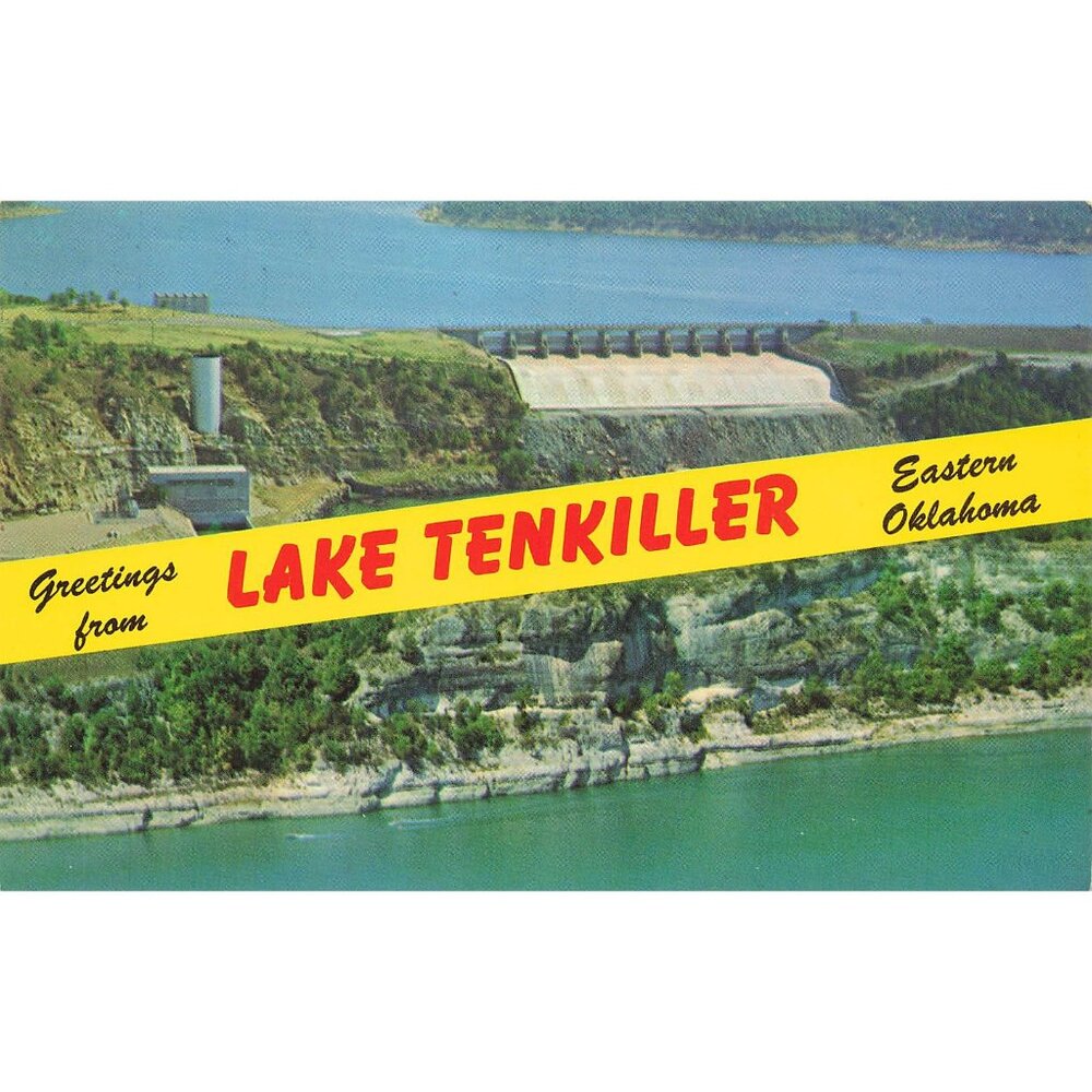 Postcard Greetings From Lake Tenkiller Eastern Oklahoma Vintage Chrome Unposted